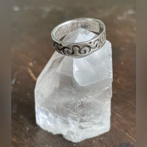 Vintage 90s Swirls Sterling Silver Ring / Vine Motif Size 5 1/2